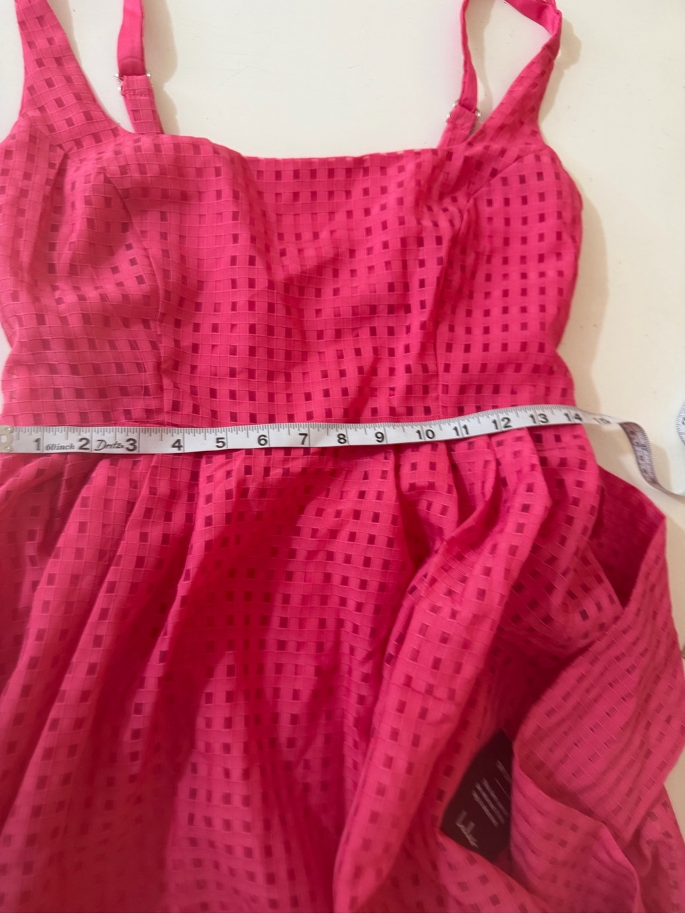 Lulus Definitely Stunning Hot Pink Barbie Core Gingham Burnout Midi Dress NWT M - Picture 16 of 16